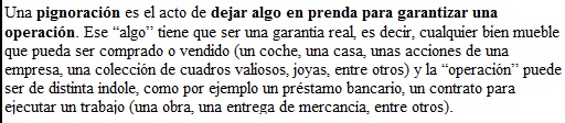 fianza pignoraticia