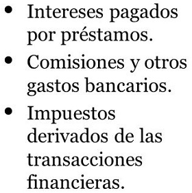 gastos financieros