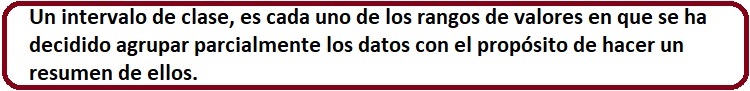 intervalo de clase, definicion